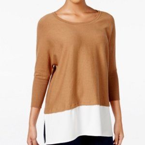 Style & Co Dolman-Sleeve Woven-Hem Sweater, Size Small, Retail $59.50